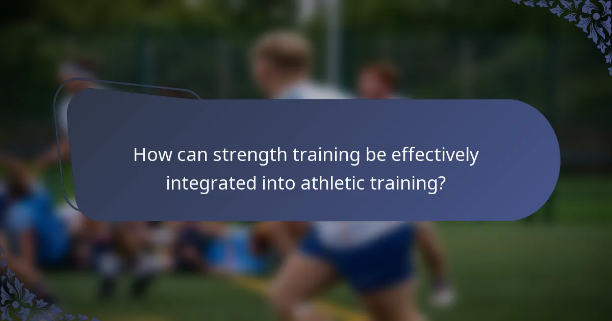 How can strength training be effectively integrated into athletic training?