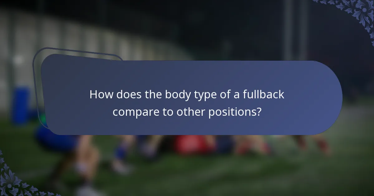 How does the body type of a fullback compare to other positions?